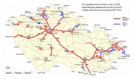 Mapa dróg płatnych w Czechach
